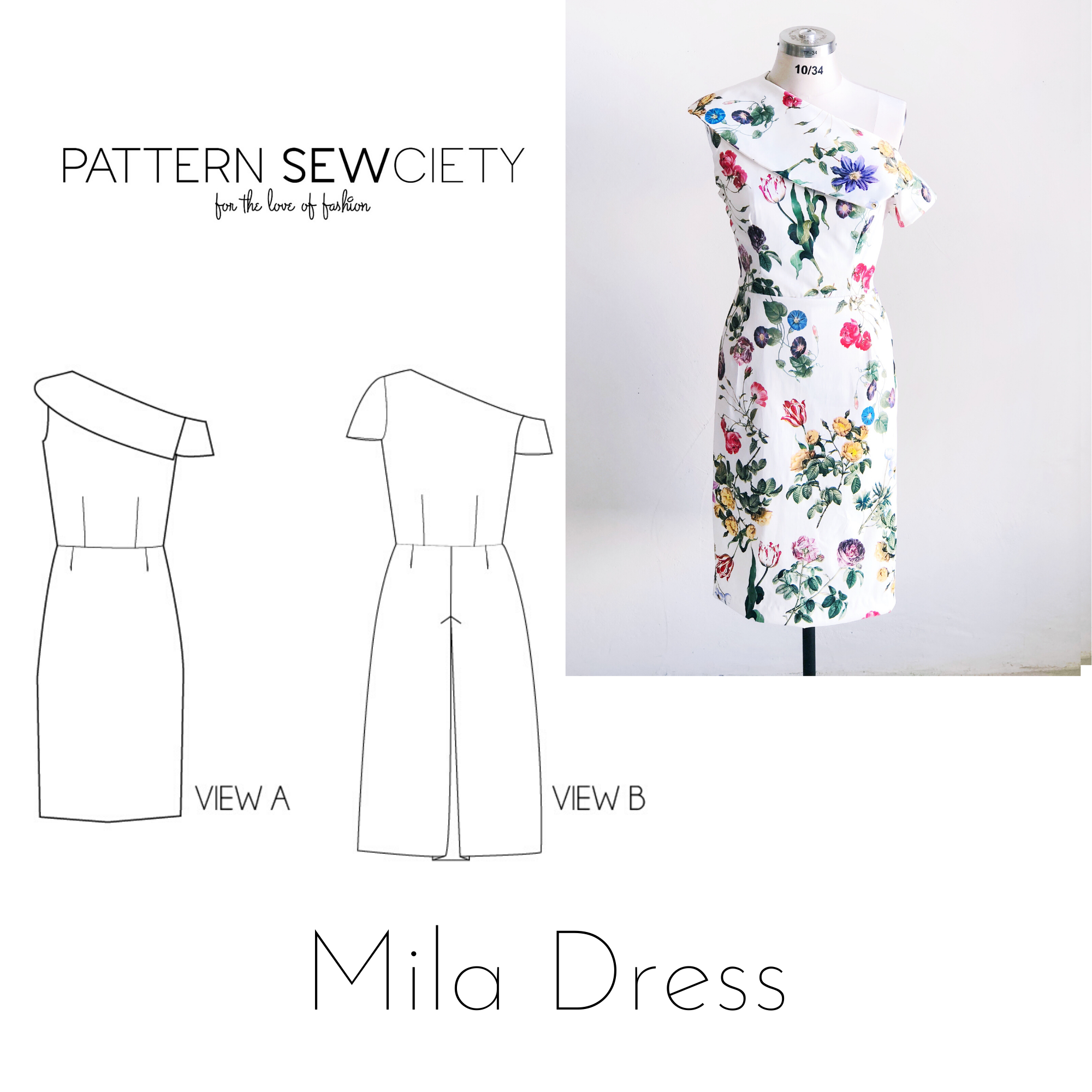 Mila Dress PDF Sewing Pattern - Pattern Sewciety