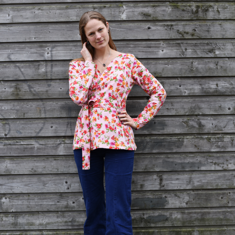Ella Wrap Dress Sewing Pattern PDF — Maxi, Knee Length & Top, Linen