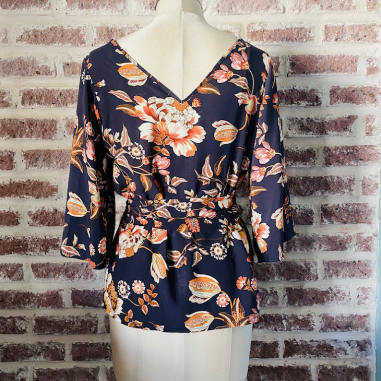 Ella Wrap Dress Sewing Pattern PDF — Maxi, Knee Length & Top, Linen